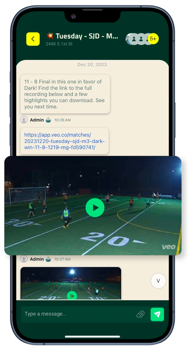 pickup soccer app recordings
